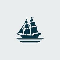 a sailing ship icon on a white background vector