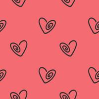 Romantic mood, seamless pattern of openwork hearts on soft red background. Love vibe. Packaging wallpaper background for Valentines Day, wedding. vector