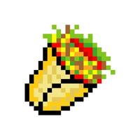 Fast food Burrito in pixel art style vector