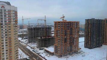 A view of the construction site of a new apartment building video