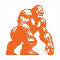 King Kong-Inspired Gorilla Illustration Powerful Beast in Action vector