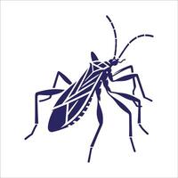 Geometric Assassin Bug Stylized Insect Silhouette vector