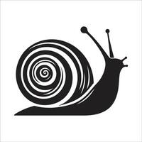 Creative Snail Silhouette with Spiral Shell Artistic Design for Nature Lovers and Wildlife Enthusiasts Perfect for Tattoos Logos and Decorative Elements vector