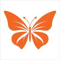 Elegant Butterfly Silhouette with Intricate Wing Patterns for Tattoos and Stencil Art vector