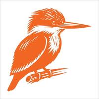 Kingfisher bird on branch vector