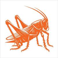 A grasshopper in orange on a white background vector