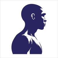 A silhouette of a man's head with a shaved head vector