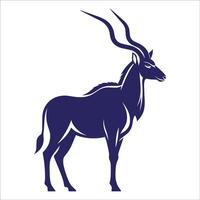 An antelope with long horns standing in front of a white background vector