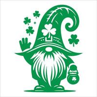 St. Patrick's Day Gnome Graphic Design Icons Isolated On White Background vector