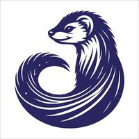 Elegant Ferret Illustration with Flowing Lines and Dynamic Curves for Nature and Art Enthusiasts vector