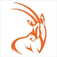 An antelope head with long horns on a white background vector