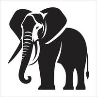 An elephant is shown in silhouette on a white background vector