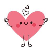 A Positive Heart Character Smiling vector