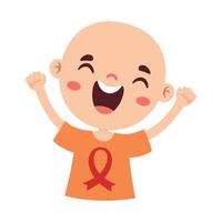 Kid With Leukemia In Positive Mood vector