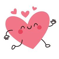 Cute Heart Character Running vector