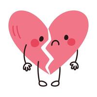A Heart Character In Sad Emotion vector