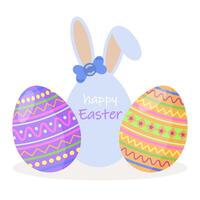 Spring Holiday Bunny Ears Easter Eggs vector