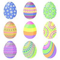primavera fiesta contento Pascua de Resurrección decorativo huevos conjunto vector