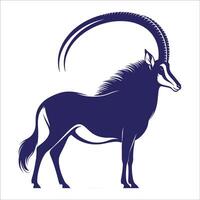 An oryx antelope with long horns on a white background vector
