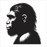 The head of a man with a long beard is shown in black and white vector