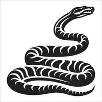 A black and white snake on a white background vector