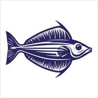 A fish with a long tail on a white background vector