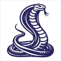 A cobra snake with its head down on a white background vector