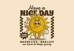 Sunny Character Illustration with Motivational Quote and Positive Message vector