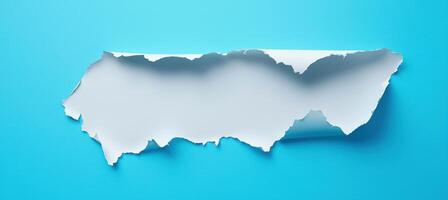 Torn Paper Edges on Neon Blue Background for Modern Digital Design Projects photo