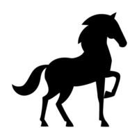 Graceful prancing horse silhouette symbolizing strength and nobility in motion vector