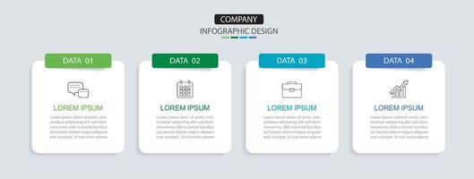 4 data infographics square layout template. Illustration abstract background. vector