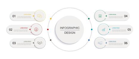 6 data infographics tab layout template background. Illustration business abstract background. vector