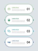 4 data infographic tab layout template. Illustration business abstract background. vector