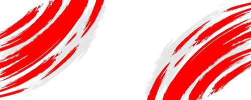 Modern red and whtie abstract sports background with grunge texture, brush stroke vector