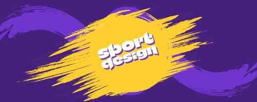 Purple sport abstract background with grunge texture, brush stroke and halftone effect vector