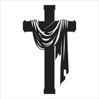 Cross with cloth on it vector