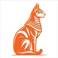 An egyptian cat is sitting on a white background vector