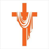 The cross with a cloth on it vector