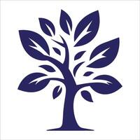 A blue tree with leaves on it vector