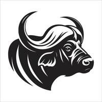 Powerful Bull Head Logo Design with Bold Horns and Strong Features for Branding and Mascots vector