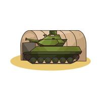 Army tanks parked near the base vector
