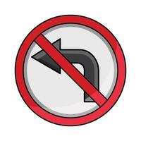 illustration of No Left Turn vector