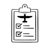 linear monochrome icon schedule departure mode, flights simple vector
