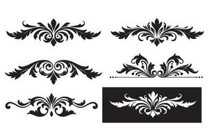 Elegant Ornamental Lines and Fancy Floral Elements Timeless Borders vector