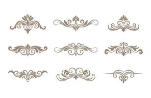 Fancy Floral Elements and Luxury Swirl Patterns Decorative Art vector