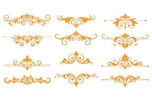 Fancy Floral Elements and Luxury Swirl Patterns Decoration Art vector