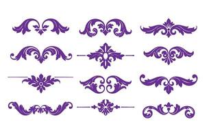 Fancy Floral Elements and Elegant Ornamental Lines Romantic Patterns vector