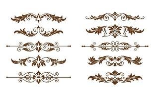 Elegant Ornamental Lines and Fancy Floral Elements Luxury Swirl Patterns vector