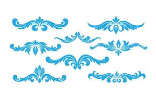 Luxury Swirl Patterns and Fancy Floral Elements Premium Border Set vector