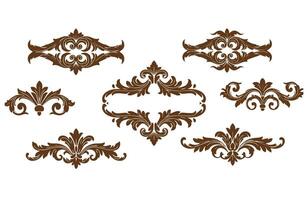 Luxury Swirl Patterns and Fancy Floral Elements Sophisticated Borders vector